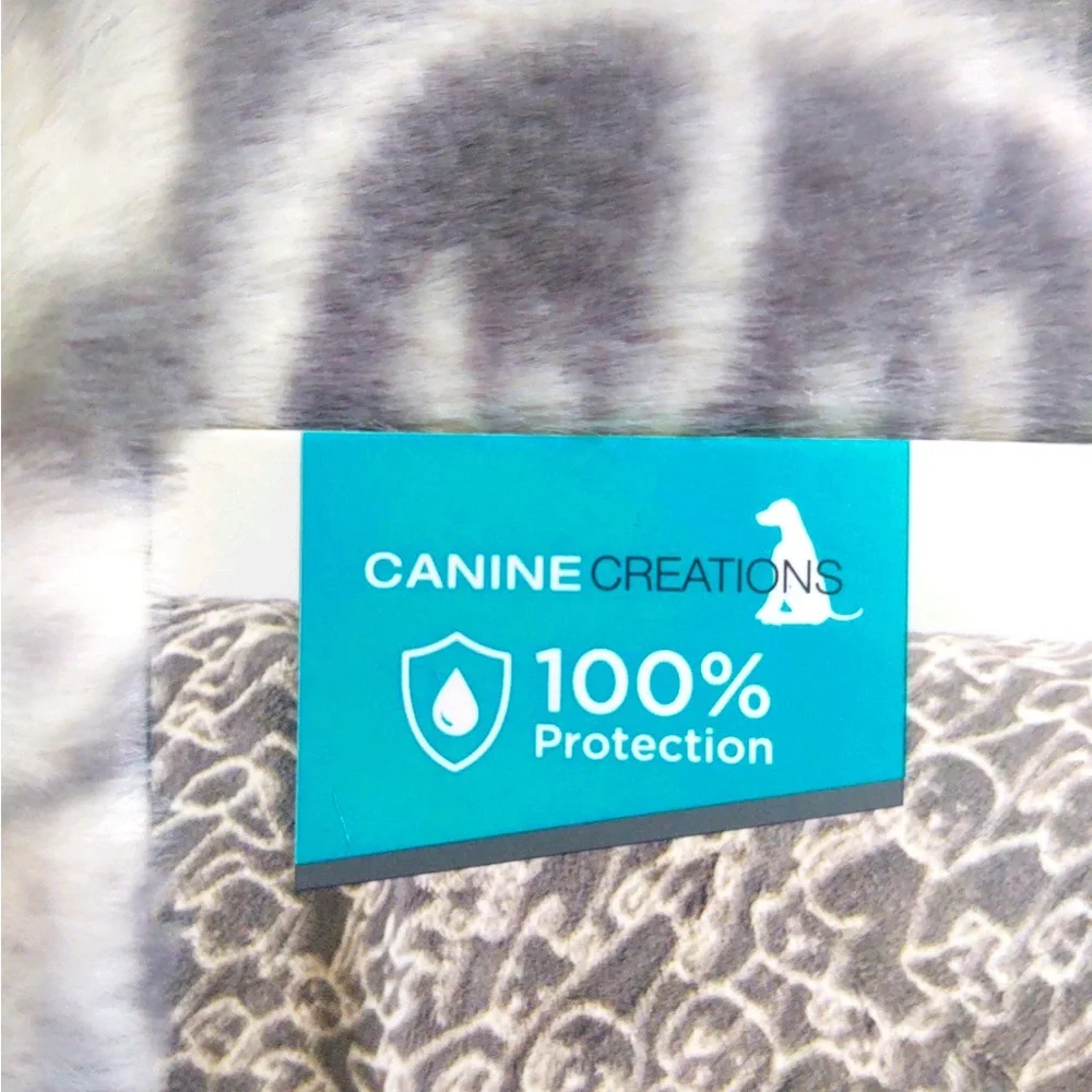 Canine Creations Throw Blanket With Waterproof Liner - White & Gray